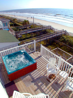 Hot tub and deck shot from roof.